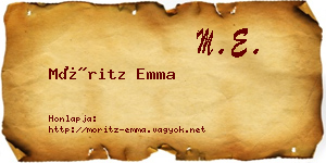 Móritz Emma névjegykártya