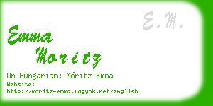 emma moritz business card